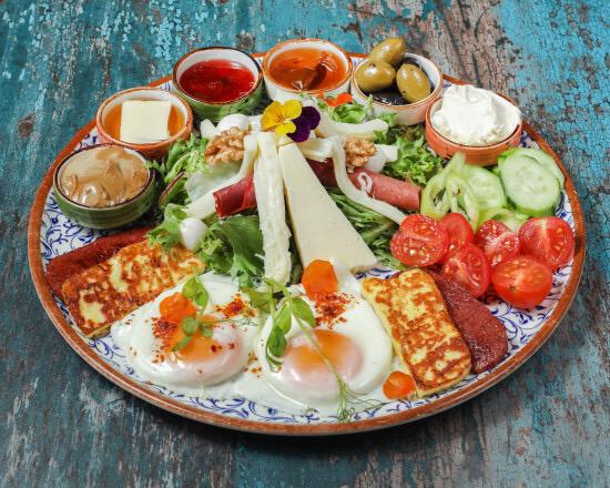 The Olive Cafe Share Breakfast Serpme — traditional Turkish breakfast spread for sharing